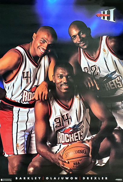 Houston Rockets "Apollo III" Poster (Barkley, Drexler, Olajuwon) - Costacos 1996