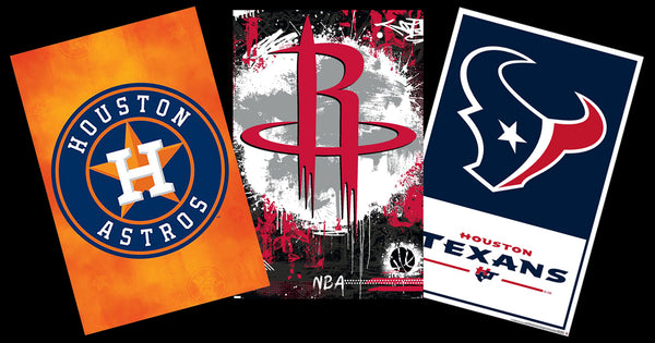 COMBO: Houston, Texas Sports Teams 3-Poster Combo (Rockets, Astros, Texans)