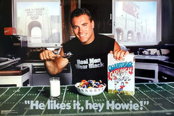 Howie Long "Quarterback Crunch" Los Angeles Raiders Vintage Original 1986 NFL Theme Poster - Costacos Final Stock Collection