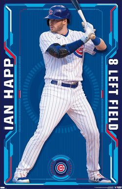 Ian Happ "Action" Chicago Cubs MLB Baseball Action Poster - Costacos Sports