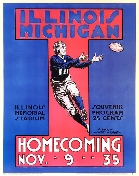 Illinois Fighting Illini Football vs. Michigan Homecoming 1935 Vinta –  Sports Poster Warehouse