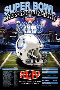 Indianapolis Colts "Super Season 2010" NFL Football Commemorative 24x36 Poster - Action Images