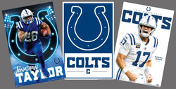 COMBO: Indianapolis Colts NFL Football Team 3-Poster Combo Set (Daniel Jones, Jonathan Taylor, Logo)