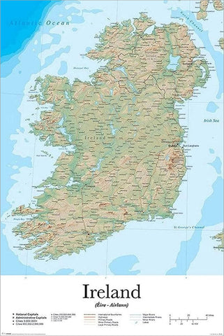 Wall Map of Ireland 24x36 Poster - Pyramid International