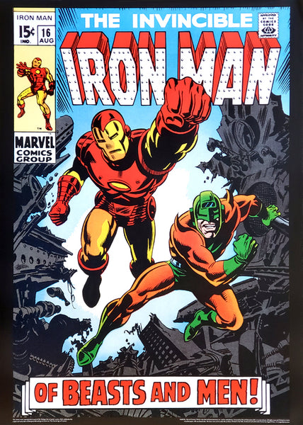 The Invincible Iron Man #16 (Aug. 1969) Vintage Marvel Cover Poster The Invincible Iron Man #16 (Aug. 1969) Vintage Marvel Cover Poster