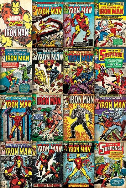 Iron Man Marvel Comics 15 Historic Covers On One 24x36 Poster - Pyramid International