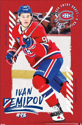 Ivan Demidov "Action" Montreal Canadiens NHL Hockey Poster - Costacos 2025