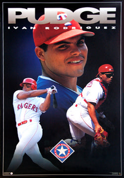 Ivan Rodriguez "Pudge" Texas Rangers Poster - Costacos Brothers 1997