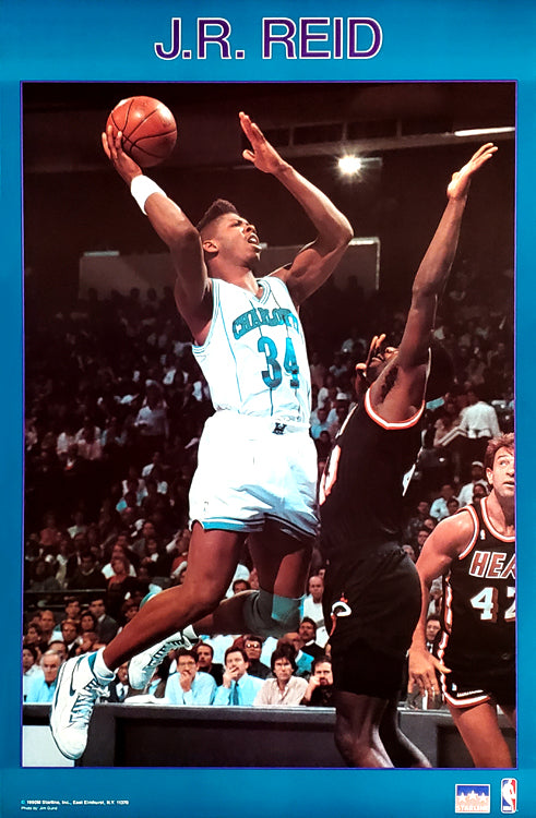 J.R. Reid Charlotte Hornets NBA Action Poster - Starline 1990 – Sports ...