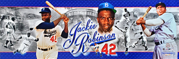 Jackie Robinson "42 in Blue" Brooklyn Dodgers Panoramic 12x36 Poster Print - Photofile Inc.