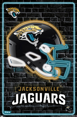 Jacksonville Jaguars Official NFL Football Team Logo, Helmet and Script Poster - Costacos Sports