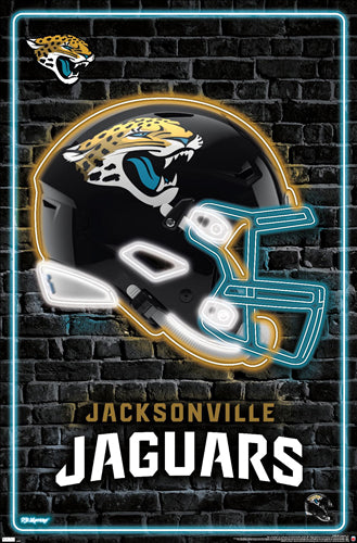 Jacksonville Jaguars Official NFL Football Team Logo, Helmet and Script Poster - Costacos Sports