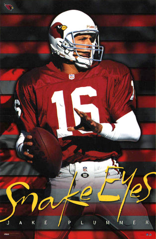 Jake Plummer "Snake Eyes" Arizona Cardinals NFL QB Action Poster - Costacos 1999