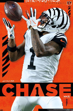 Ja'Marr Chase "Haul It In" Cincinnati Bengals NFL Action Wall Poster - Costacos Sports 2023
