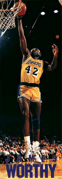 James Worthy "Forum Slam" Los Angeles Lakers 1989 HUGE Door-Sized Vintage Original Poster - Costacos Final Stock Collection