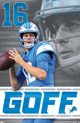 Jared Goff "Gunslinger" Detroit Lions QB NFL Action Poster - Costacos Sports