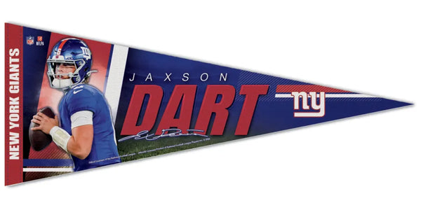 Jaxson Dart New York Giants Signature Series QB Action NFL Football Premium Felt Pennant - Wincraft 2026