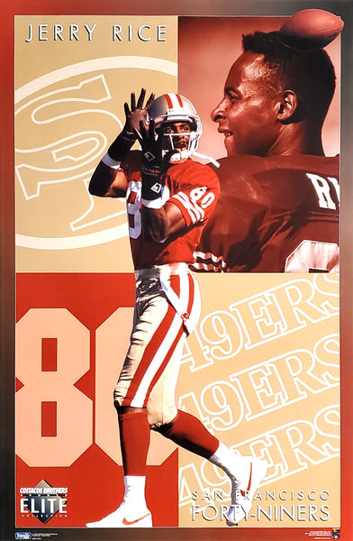 Jerry Rice "Elite" 1994 San Francisco 49ers NFL Action Poster - Costacos Final Stock Collection