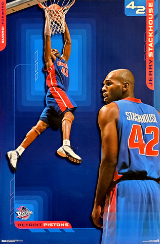 Jerry Stackhouse "42 In Blue" Detroit Pistons Poster - Costacos 2002