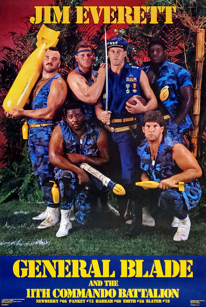 Jim Everett "General Blade" Los Angeles Rams Vintage Original 1987 NFL Theme Poster - Costacos Final Stock Collection