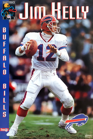 Jim Kelly "QB Club" Buffalo Bills Vintage Original NFL Action Poster - Costacos 1992