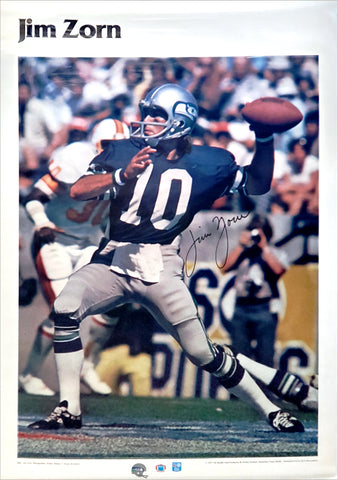 Jim Zorn Seattle Seahawks QB Vintage Original 1977 NFL Action Poster - Studio One