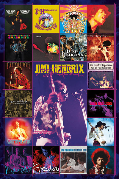 Jimi Hendrix Album Covers Rock Music Legend Poster - Aquarius Images Inc.