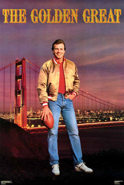 Joe Montana "The Golden Great" San Francisco 49ers Vintage Original 1987 NFL Theme Poster - Costacos Final Stock Collection