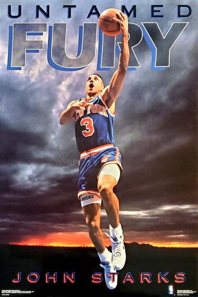 John Starks "Untamed Fury" New York Kincks Vintage Original 1983 NBA Theme Action Poster - Costacos Final Stock Collection