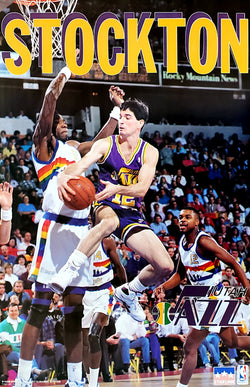 John Stockton "Classic" Utah Jazz NBA Action Poster - Starline Inc. 1992