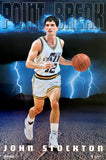 John Stockton "Point Break" Utah Jazz Vintage Original 1992 NBA Theme Action Poster - Costacos Final Stock Collection