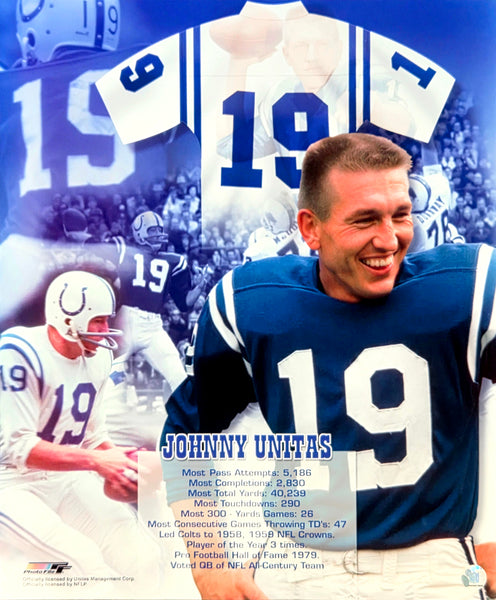 Johnny Unitas "The Legend" Baltimore Colts NFL Football Premium Poster Print - Photofile Inc.