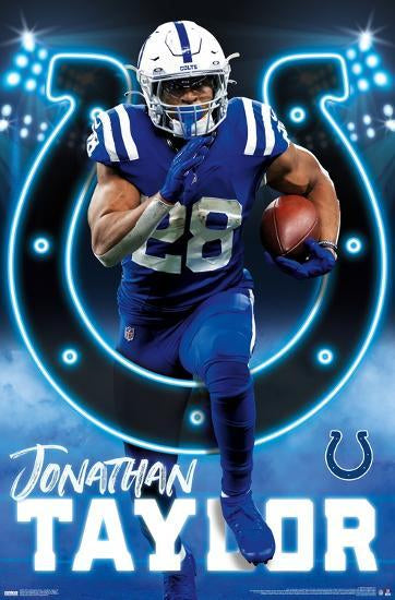 Jonathan Taylor "Superstar" Indianapolis Colts NFL Action 22x34 Wall Poster - Costacos Sports