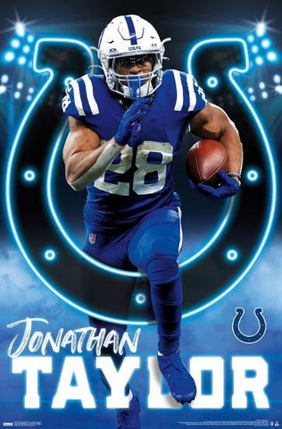 Jonathan Taylor "Superstar" Indianapolis Colts NFL Action 22x34 Wall Poster - Costacos Sports