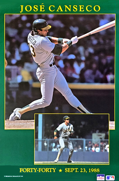 Jose Canseco Oakland A's 40-40 Season Commemorative MLB Poster - Starline 1988