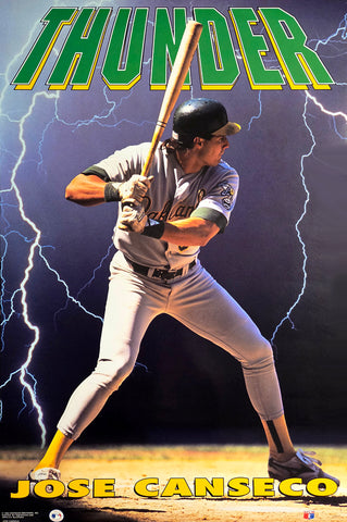 Jose Canseco "Thunder" Oakland A's 1991 MLB Action Poster - Costacos Final Stock Collection