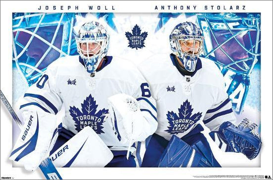Joseph Woll and Anthony Stolarz "The Ice Wall" Toronto Maple Leafs Official NHL Hockey Wall Poster - Costacos 2025