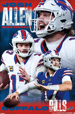 Josh Allen "Action" Buffalo Bills QB NFL Action Poster - Costacos 2026