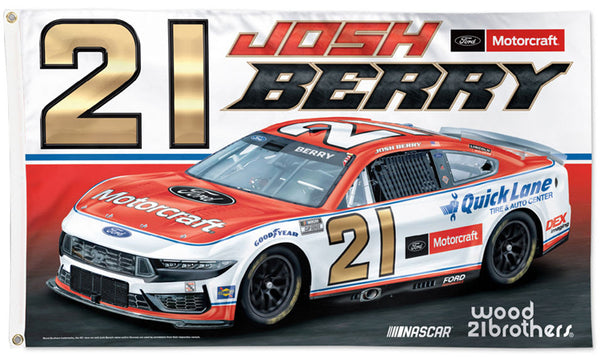 Josh Berry NASCAR Ford Motorcraft #21 Mustang Official Deluxe-Edition 3'x5' Flag - Wincraft 2025