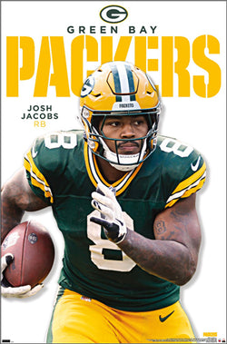 Josh Jacobs "Trail Blazer" Green Bay Packers NFL Action Wall Poster - Costacos 2025