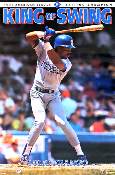 Julio Franco "King of Swing" Texas Rangers MLB Action Poster - Costacos 1991