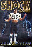 Junior Seau "Shock Treatment" San Diego Chargers Vintage 1993 Original NFL Poster - Costacos Final Stock Collection