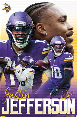 Justin Jefferson "Dynamo" Minnesota Vikings Official NFL Football Wall Poster - Costacos 2026
