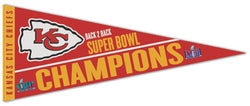 Kansas City Chiefs Super Bowl LVIII (2024) Back-to-Back Champions Premium Felt Collector's Pennant - Wincraft