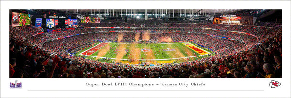 Kansas City Chiefs Super Bowl LVIII (2024) CHAMPIONS Panoramic Poster Print - Blakeway Worldwide