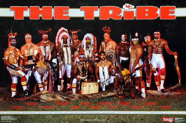 Kansas City Chiefs "The Tribe" Vintage 1991 Original NFL Poster - Costacos Final Stock Collection