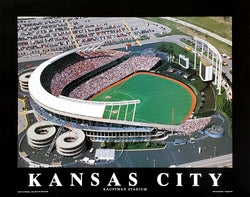 Kansas City Royals Kauffman Stadium Classic Gameday 22x28 Poster Print - Aerial Views 1995