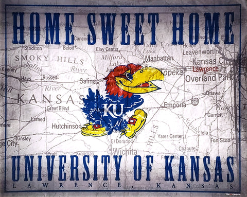 University of Kansas Jayhawks "Home Sweet Home" 16x20 Poster Print - ProGraphs Inc.