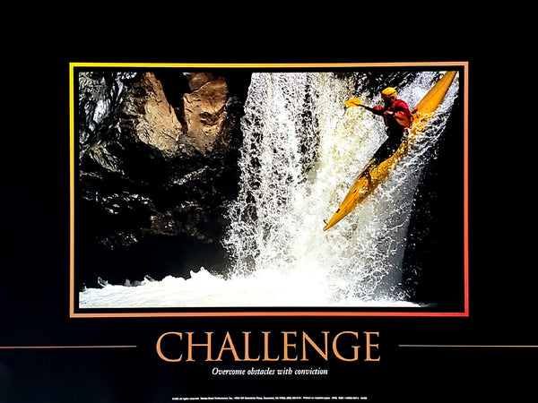 Kayaking "Challenge" Inspirational Motivational 18x24 Wall Poster - Mosby-Great Performances
