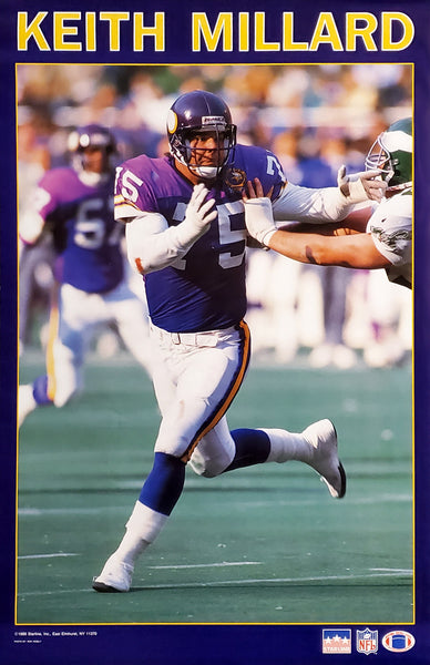 Keith Millard "Superstar" Minnesota Vikings 1989 NFL Action Poster - Starline Inc.